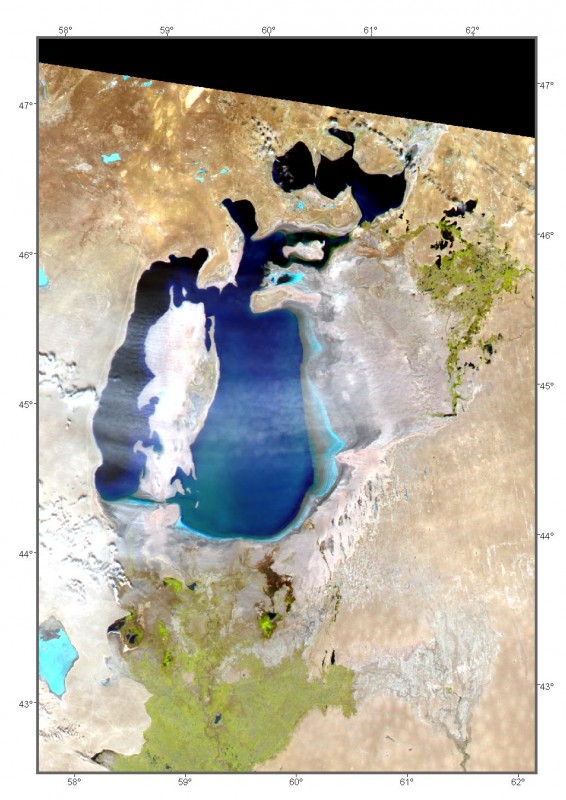 Аральское море по состоянию на 7 июня 2001 года