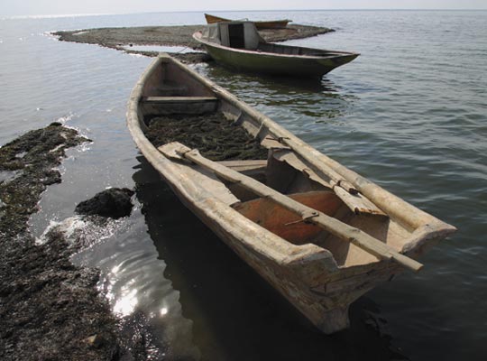 Рыбацкие лодки на берегу Малого Арала.