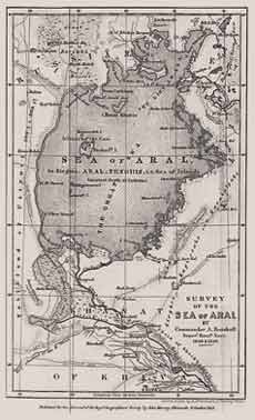 Карта Арала, опубликованная в 1853 г.